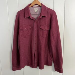 L.L.Bean Slightly Fitted Long Sleeve Button Down Shirt XL Burgundy